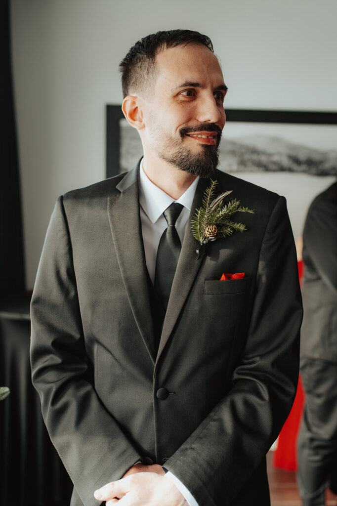 Cérémonie de mariage hivernale à l'Auberge du Lac des Sables